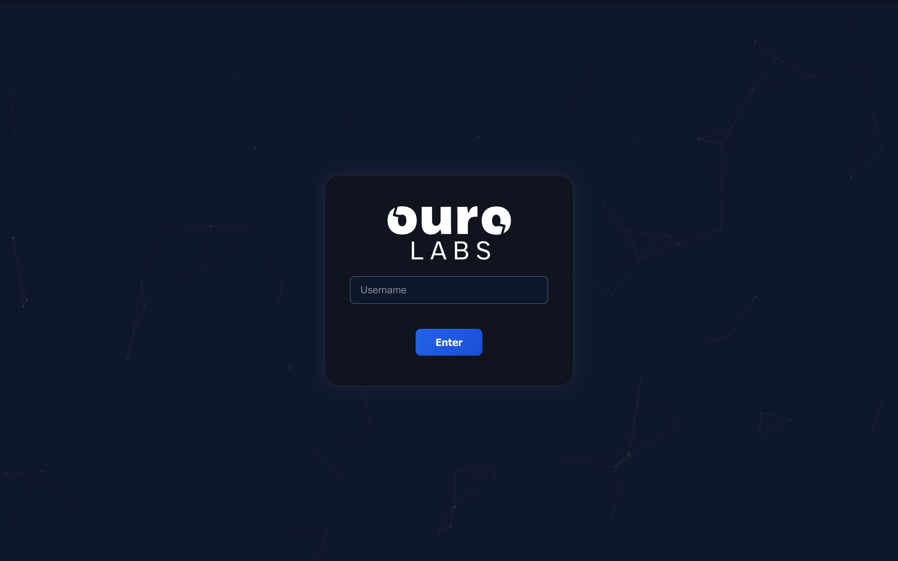 Ouro Labs login interface